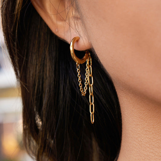 Link Chain Hoop Earrings