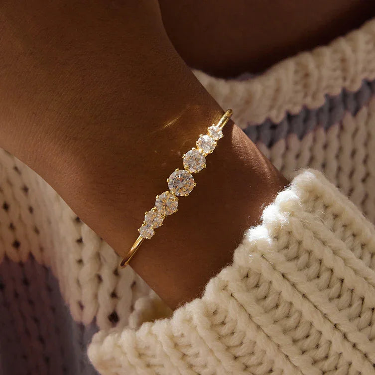 Diamond Gold Cuff Bangle