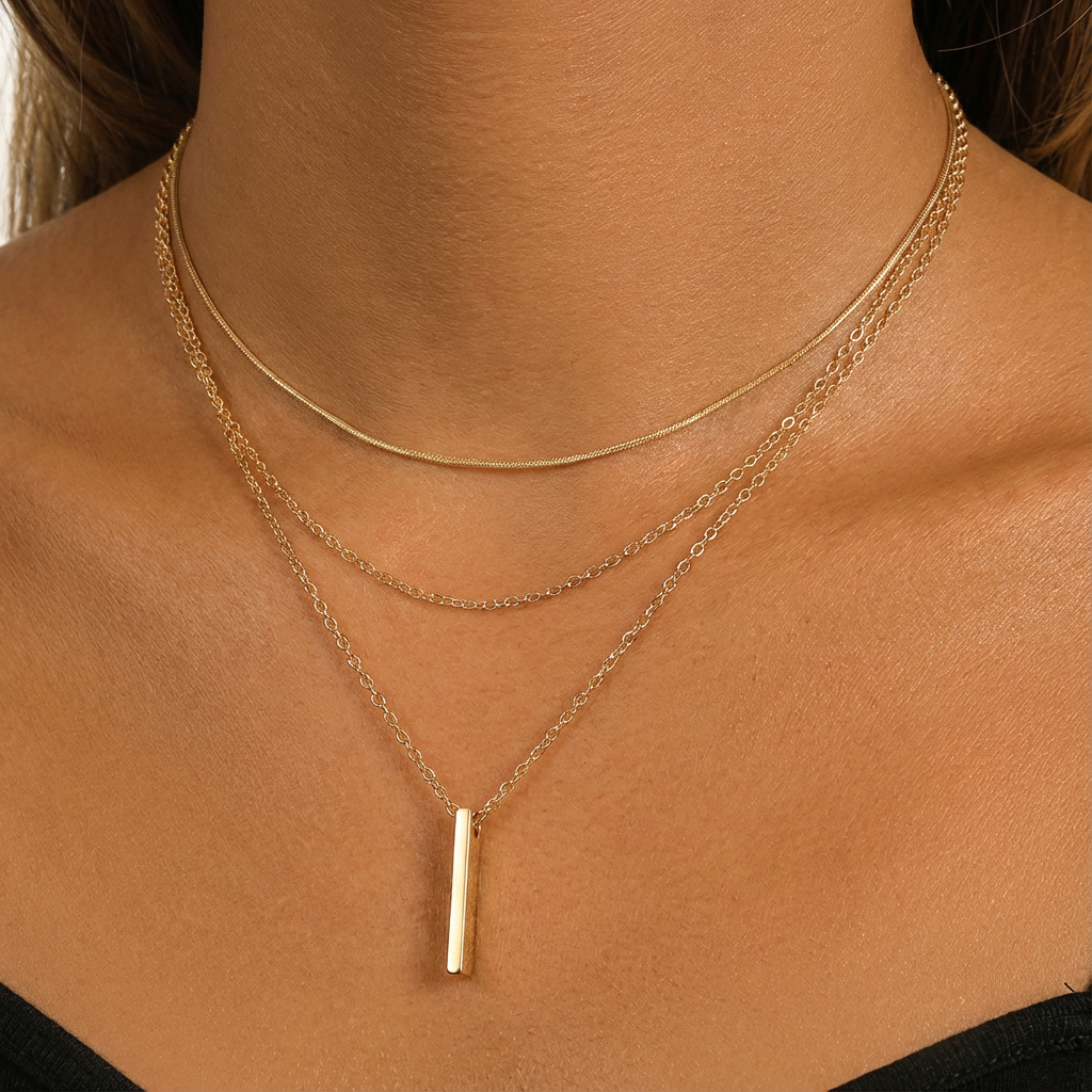 Trio Layered Bar Necklace