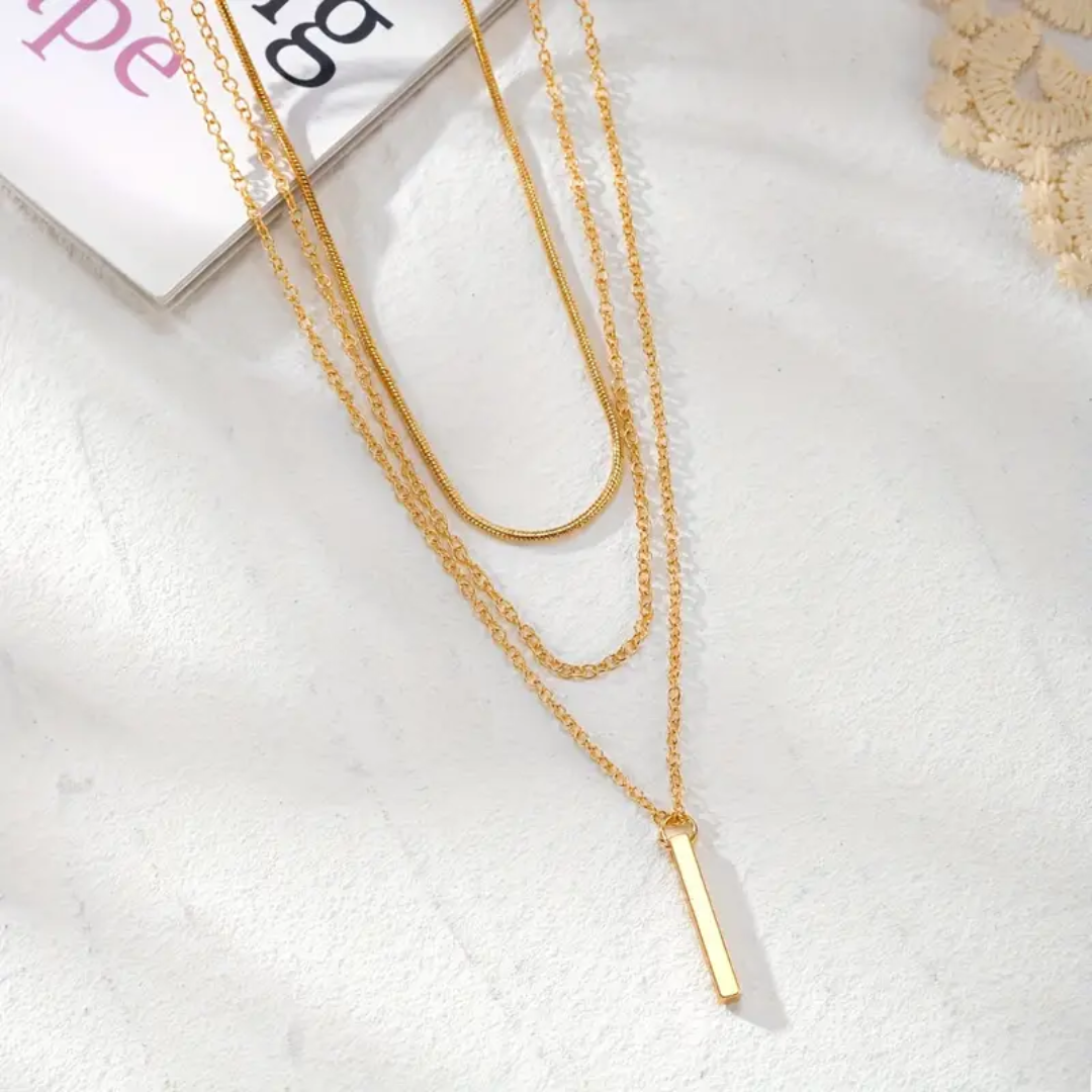 Trio Layered Bar Necklace