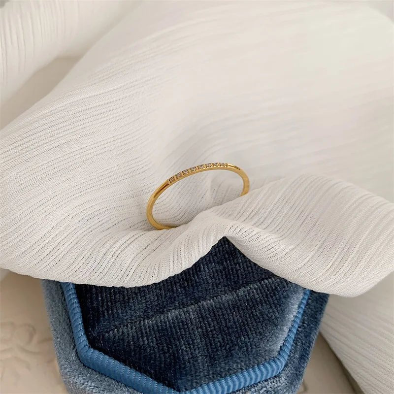 Dainty Speckled Diamond Ring