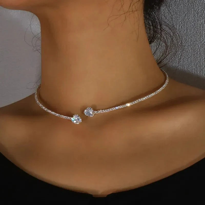 Open Heart Diamond Choker