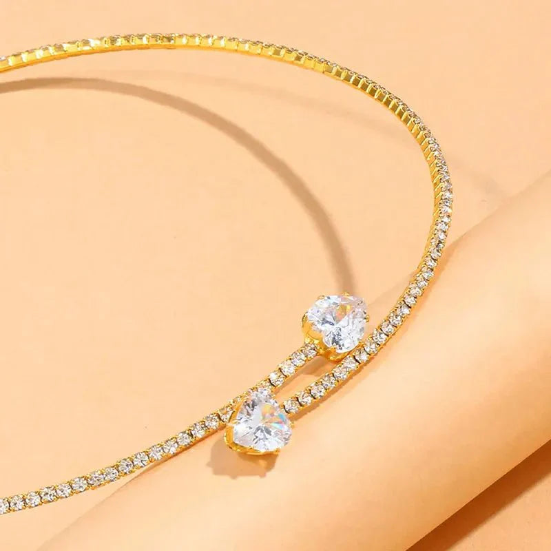 Open Heart Diamond Choker