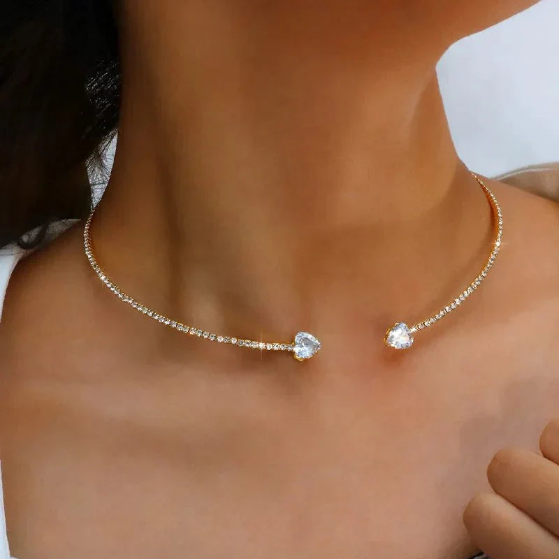 Open Heart Diamond Choker