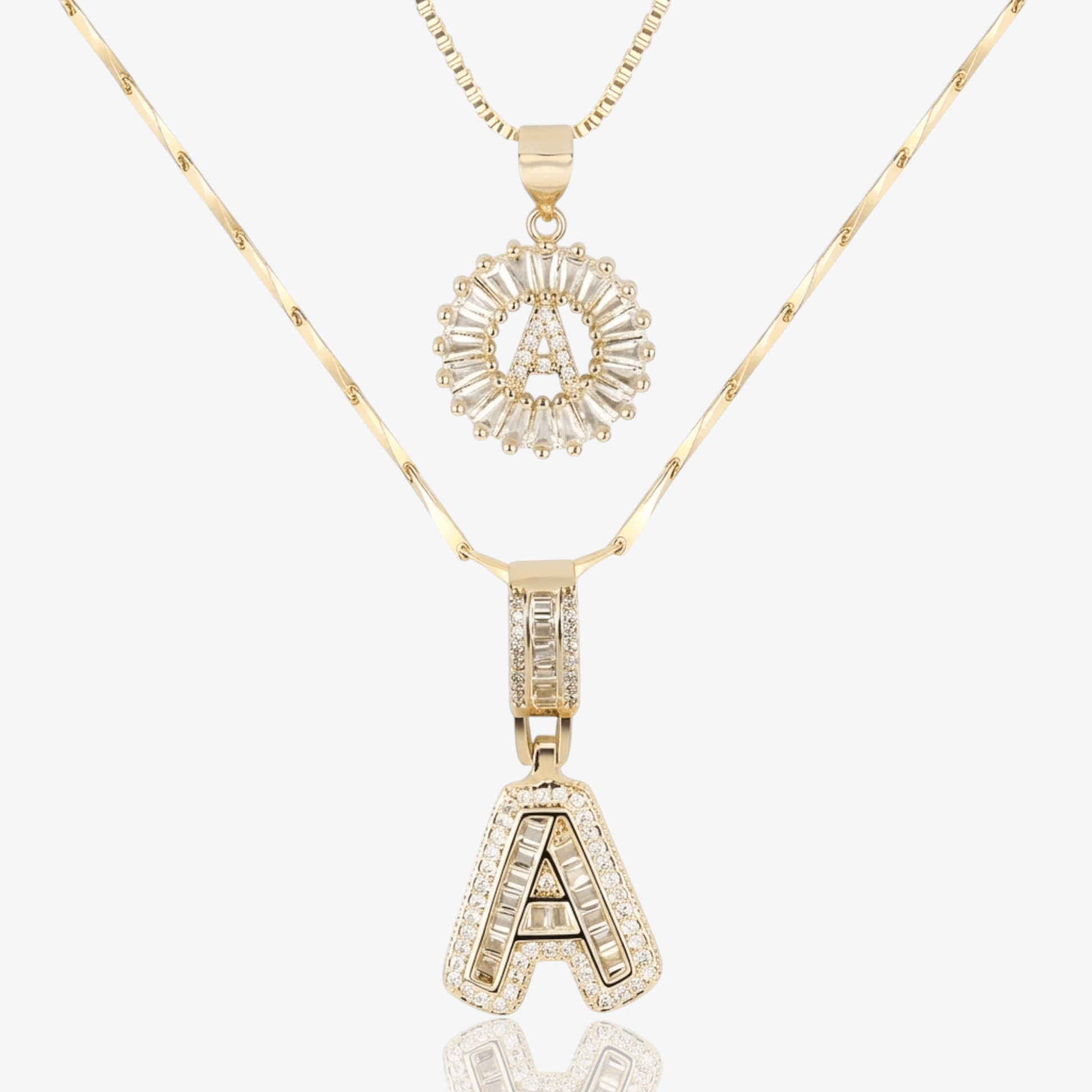Initial Necklace A–Z Duo Set