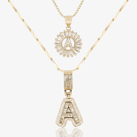 Initial Necklace A–Z Duo Set